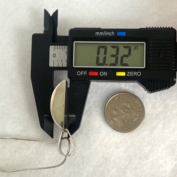 Solid Sterling Silver 925 Curved Sim Red Jasper Pendant Necklace 20" Snake Chain - Picture 16 of 16